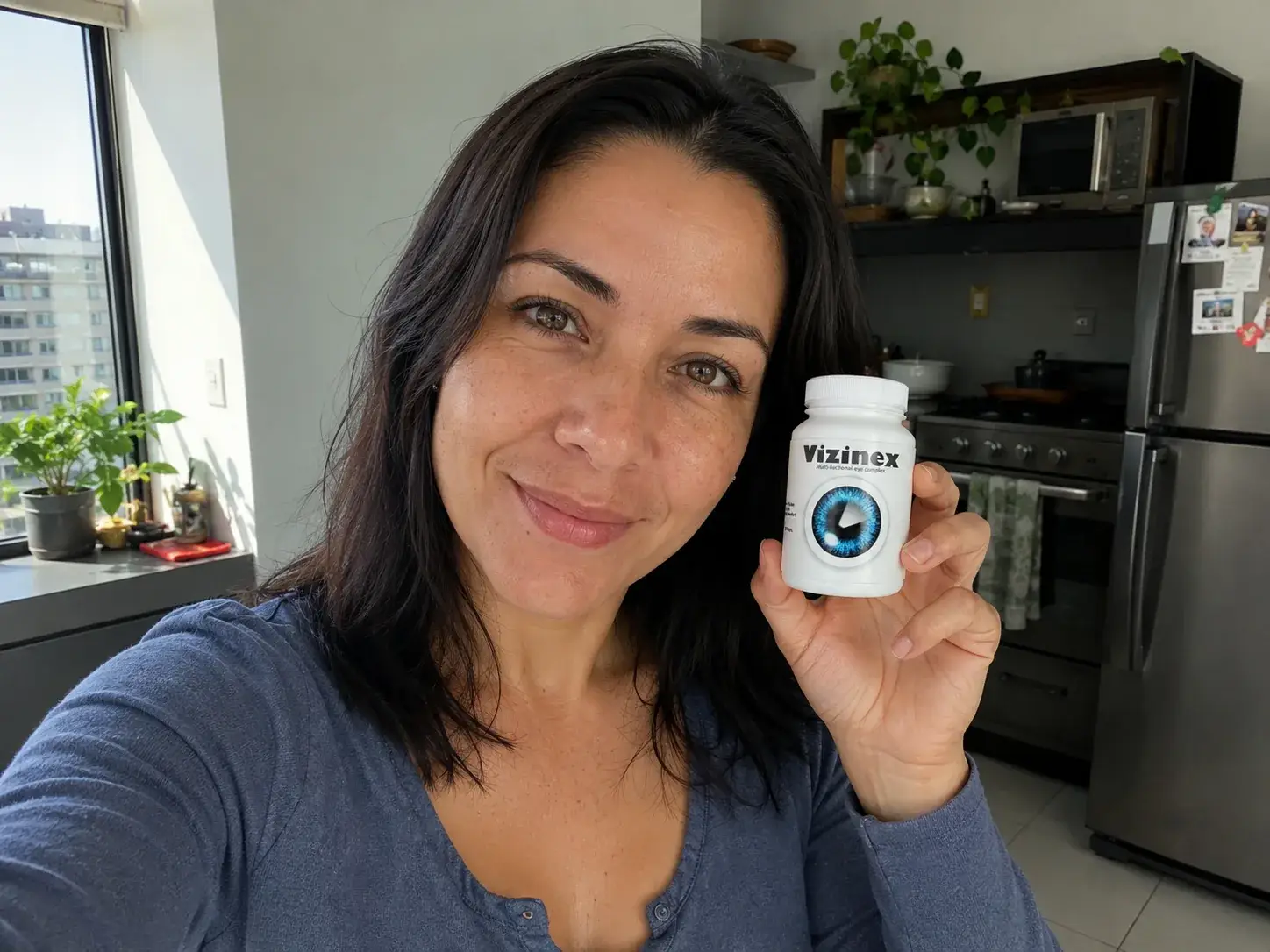 Valeria con Vizinex en su oficina en casa
